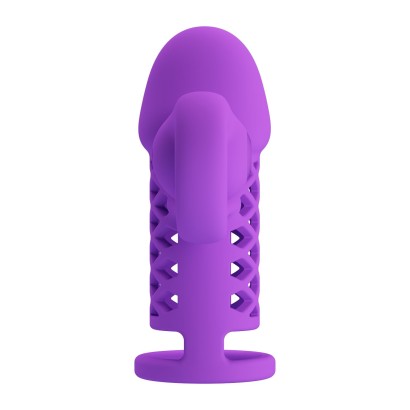 Фиолетовая вибронасадка с клиторальным отростком Harden