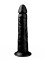 Рельефный чёрный фаллоимитатор на присоске - 16,5 см.