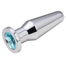 Серебристая втулка с голубым кристаллом - 10,2 см.