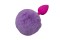 Маленькая розовая силиконовая пробка с пушистым фиолетовым хвостиком