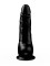 Двойной фаллоимитатор чёрного цвета на присоске - 17 см.