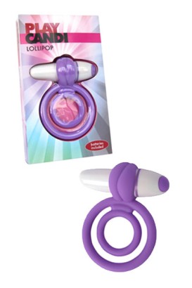 Сиреневое эрекционное виброкольцо из силикона