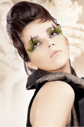 Желто-черные ресницы-перья