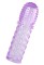 Фиолетовая рельефная насадка на пенис - 13,5 см.