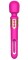 Розовый двусторонний wand-вибратор с функцией фингеринга - 26 см.