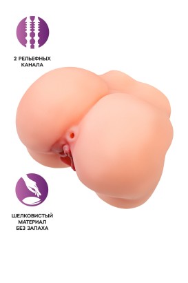 Реалистичный мастурбатор в форме попки с 2 любовными входами