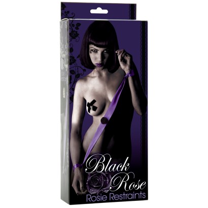 Фиолетовая атласная лента для бондажа Black Rose Rosie Restraints