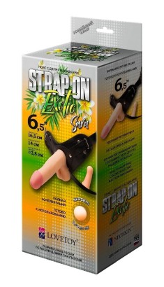 Пояс-трусики с 2 насадками Exotic-Sara - 16,5 см.