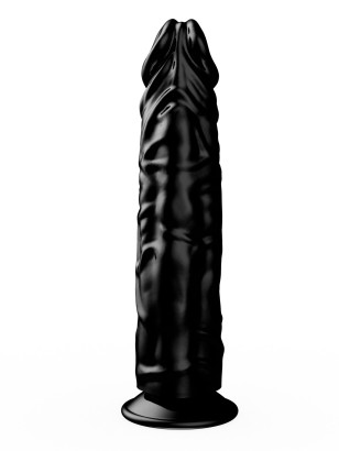 Чёрный фаллоимитатор без мошонки - 19,5 см.