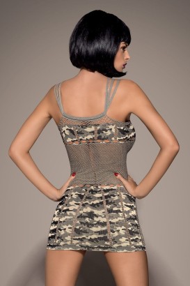 Платье-сетка в стиле милитари 