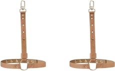 Коричневые гартеры с металлической фурнитурой