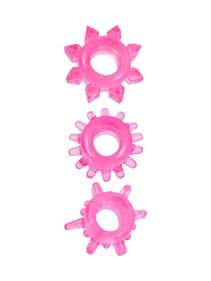 Комплект из трех розовых эрекционных колец