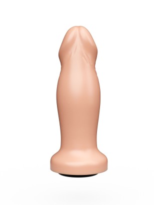 Анальный фаллоимитатор телесного цвета с ярко выраженной головкой - 14 см.