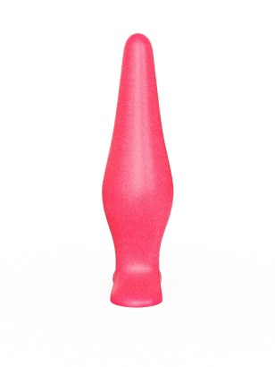 Розовая анальная пробка с узеньким кончиком - 14 см.