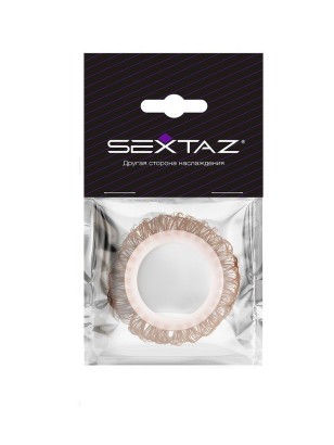 Эрекционное кольцо с бежевыми «ресничками»