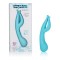 Голубой вибромассажер Impress Dual Kiss со стимуляцией клитора - 15 см.