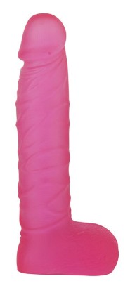 Розовый фаллоимитатор с мошонкой XSKIN 8 PVC DONG - 20,3 см.