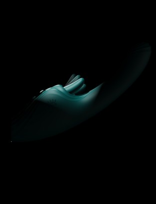 Зеленый вибростимулятор-кролик с функцией нагрева Ares - 24,6 см.