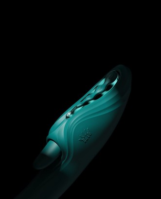 Зеленый вибростимулятор-кролик с функцией нагрева Ares - 24,6 см.