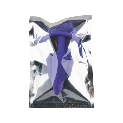 Фиолетовая анальная пробка с ограничителем - 9,5 см.