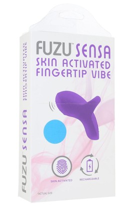 Голубой сенсорный вибромассажёр на палец Fuzu Sensa