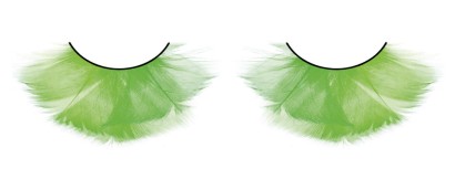 Пушистые зеленые ресницы-перья