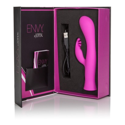 Розовый вибромассажер Eight Envy by Jopen - 19 см.