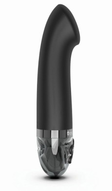 Черный вибратор с функцией электростимуляции Right on Ron - 17 см.