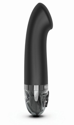 Черный вибратор с функцией электростимуляции Right on Ron - 17 см.