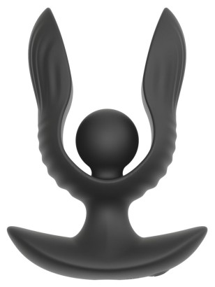 Черная расширяющаяся анальная пробка с вибрацией RC Inflatable Expander Plug with Vibration