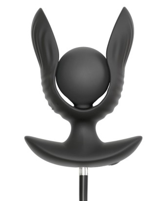 Черная расширяющаяся анальная пробка с вибрацией RC Inflatable Expander Plug with Vibration