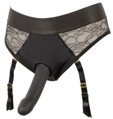 Черный женский страпон Strap-on Set: трусики и насадка