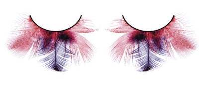 Красно-фиолетовые ресницы-перья