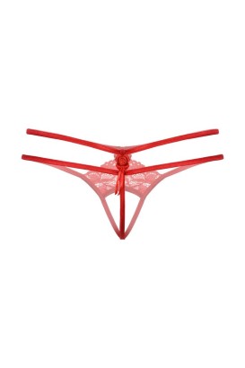 Женские трусики с кружевным рисунком и прорезью