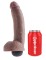 Коричневый фаллоимитатор с эффектом семяизвержения Squirting Cock with Balls - 22,9 см.