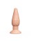 Телесная анальная пробка с рёбрышками - 14 см.