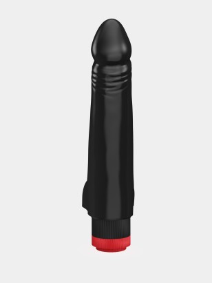 Чёрный вибромассажер-реалистик - 17,8 см.