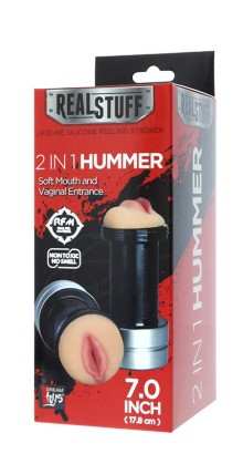 Двусторонний мастурбатор REALSTUFF 2 IN 1 HUMMER MOUTH & VAGINA - ротик и вагина