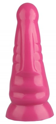 Розовая анальная втулка с круглой головкой - 20 см.