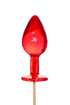 Красный леденец в форме малой анальной пробки со вкусом виски