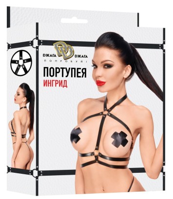 Черная портупея  Ингрид 