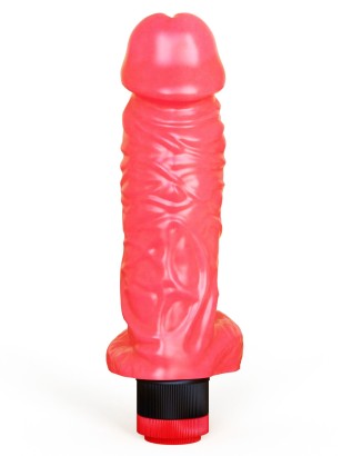 Розовый гелевый вибромассажёр  Конг  - 20,5 см.
