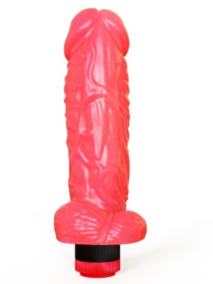 Розовый гелевый вибромассажёр  Конг  - 20,5 см.