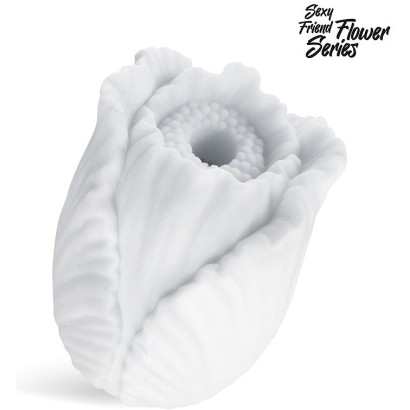 Белый нереалистичный мастурбатор в форме бутона цветка Tulips