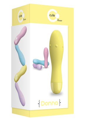 Жёлтый вибратор DONNA - 12 см.
