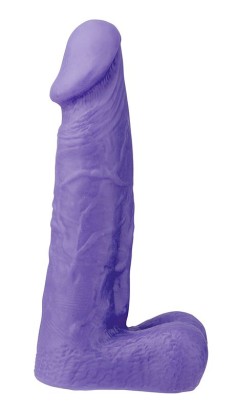 Фиолетовый фаллоимитатор XSKIN 6 PVC DONG с мошонкой - 15 см.