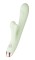 Салатовый вибратор Maccia с клиторальным отростком - 22 см.