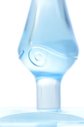 Голубая анальная втулка с ограничителем - 6,5 см.