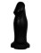 Чёрный анальный фаллоимитатор с ограничительным основанием - 14 см.