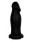 Чёрный анальный фаллоимитатор с ограничительным основанием - 14 см.